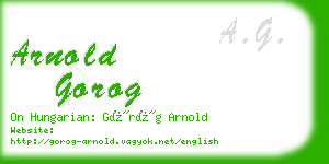 arnold gorog business card